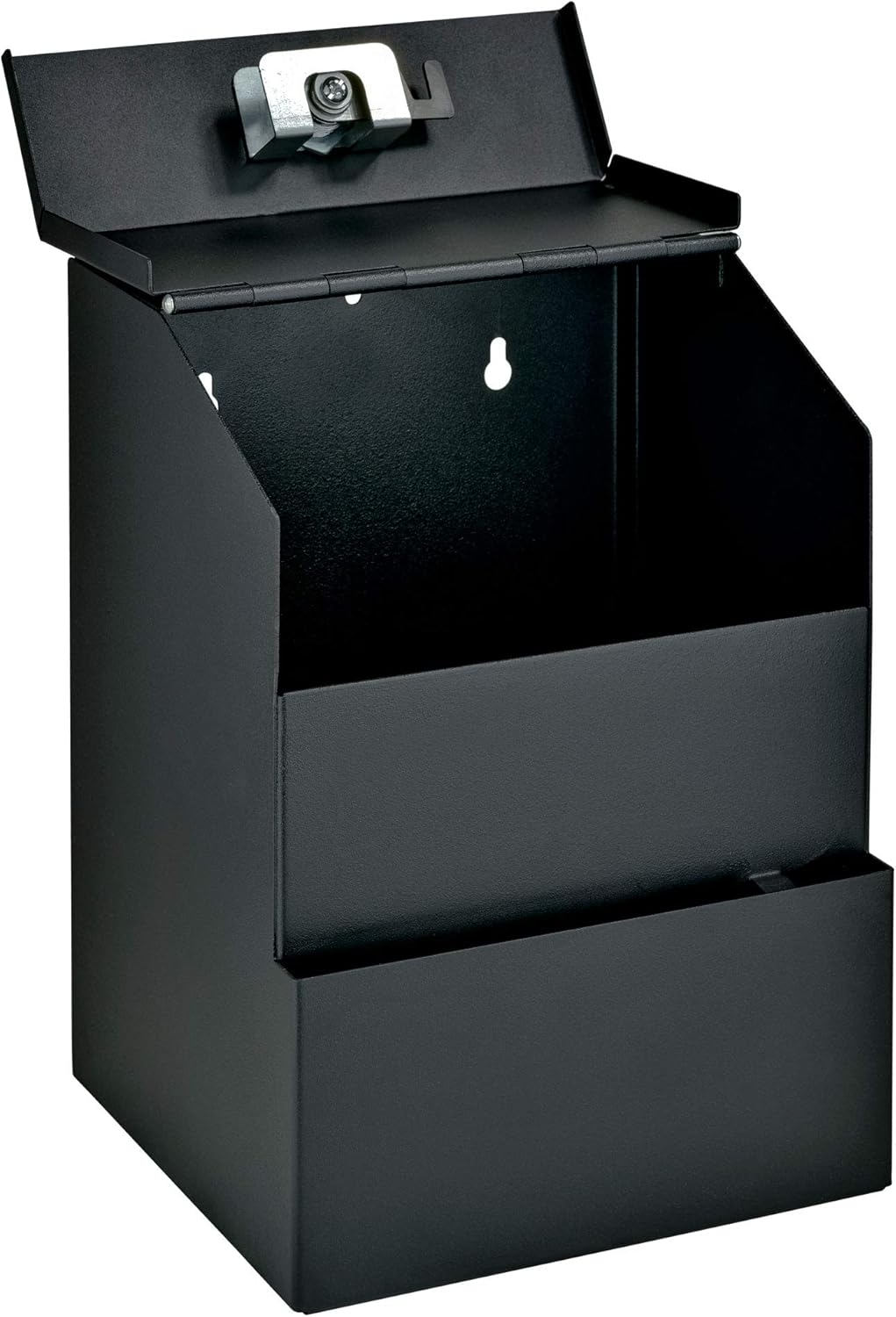 Mail Boss Locking Steel Suggestion Box (9.5" H x 7" W x 6" D) - Black