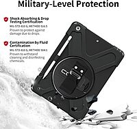 CODi Rugged iPad 10.2" Case for 9th, 8th, 7th Gen – Shockproof Protective Cover with Kickstand, Hand/Shoulder Strap, Screen Bumper Protection, 360° Drop-Test Certified