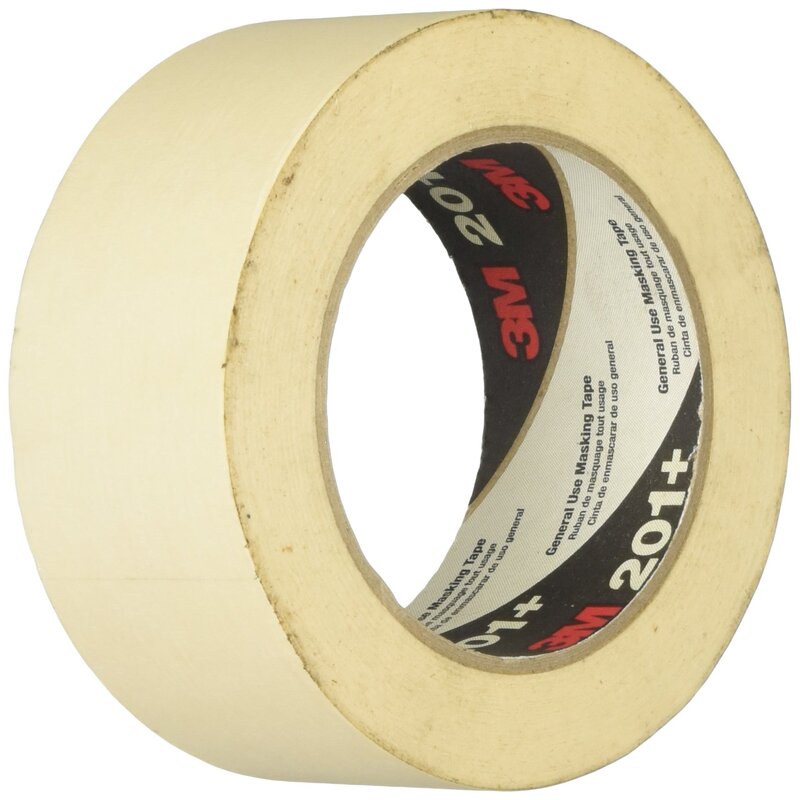 3M 201+ General Use Masking Tape, 2 Inches x 60 Yards, Tan