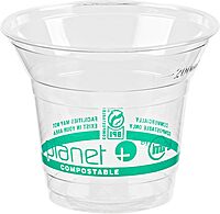 StalkMarket Planet+ Compostable Cold Cups, 9 Oz, Clear, Pack Of 1,000 Cups