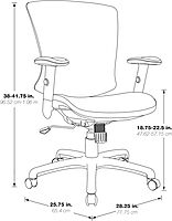 Office Star Mesh Seat and Back Office Task Chair with Lumbar Support and Height Adjustable Arms