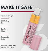 SABRE Lipstick Pepper Spray, Protect Against Multiple Threats with 12 Bursts, UV Marking Dye, Pink