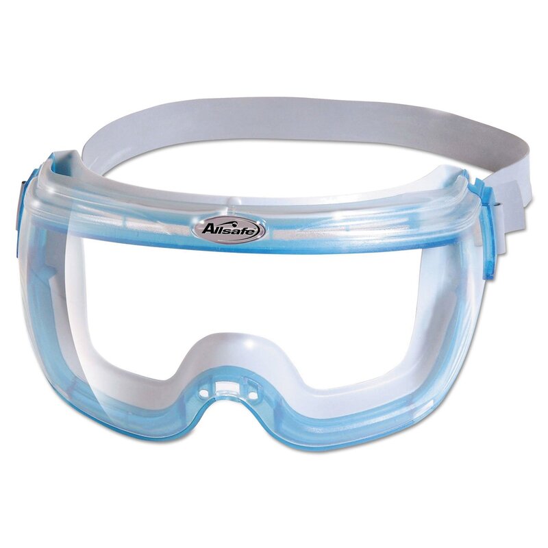 V80 REVOLUTION OTG Safety Goggles, Clear Anti-Fog Lens, Translucent Blue/Clear Frame, 30/Carton
