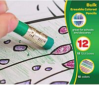 Crayola Erasable Colored Pencils, 12 Non-Toxic, Pre-Sharpened, Kids 4 & Up, Colors may vary
