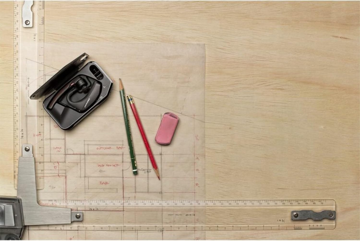 Plantronics - Voyager 5200 Office(Poly) - Bluetooth Over-the-Ear (Mono) Headset