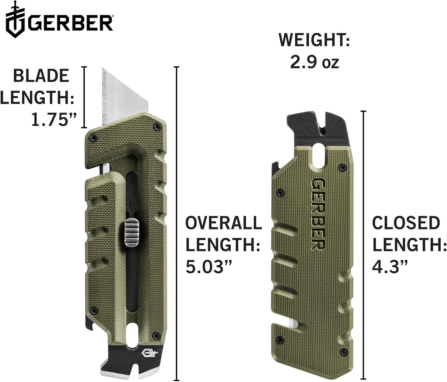 GERBER Prybrid Utility Knife with Pry Bar - Multi-Tool Pocket Razor Knife - EDC Knife