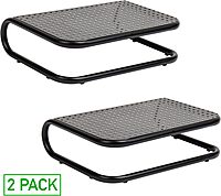Mind Reader Monitor Stand, Set of 2, Ventilated Laptop Riser, Desktop Organizer, Metal, 14.25"L x 11"W x 4.25"H