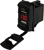 Sea-Dog Dual USB Rocker Switch Style Voltmeter w/Hidden Display