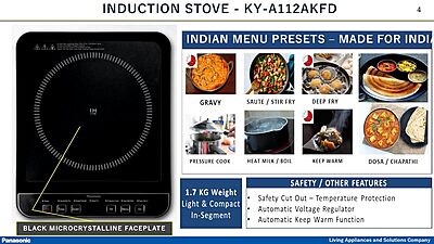 Panasonic induction cooktop placed on kitchen counter for home use