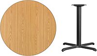 Flash Furniture Graniss 36'' Round Mahogany Laminate Table Top with 30'' x 30'' Table Height Base