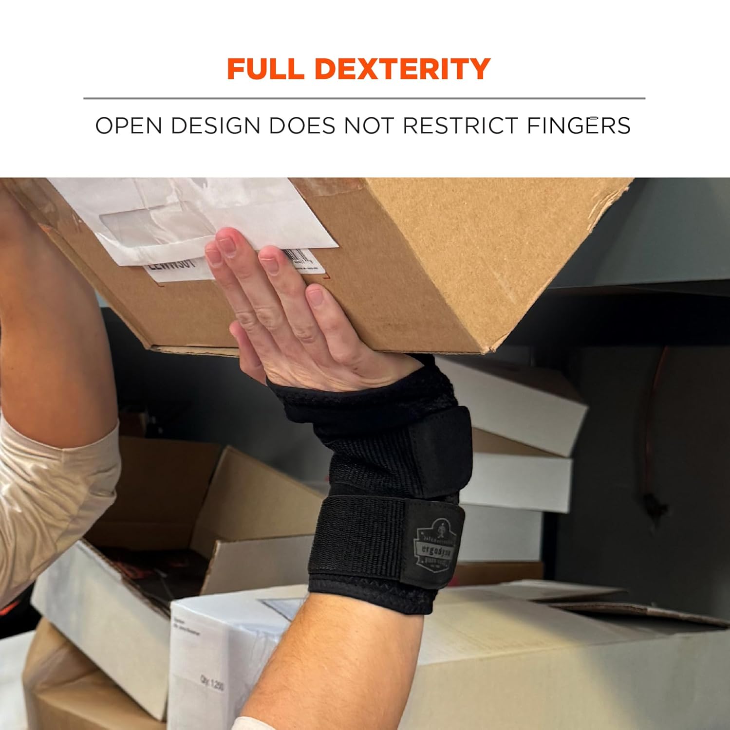 ERGODYNE ProFlex 4015 Wrist Brace Support with Open Center Semi-Rigid Palm Stay