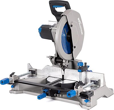 Evolution S355MCS 14" Mitering Chop Saw | Heavy Duty Metal Cutting Saw | 15A/1450 RPM | TCT Blade | Sliding Head & Locking