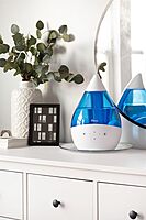 CRANE Drop 4-in-1 Ultrasonic Cool Mist Top-Fill Humidifier with Sound Machine, Night Light & Aroma Tray