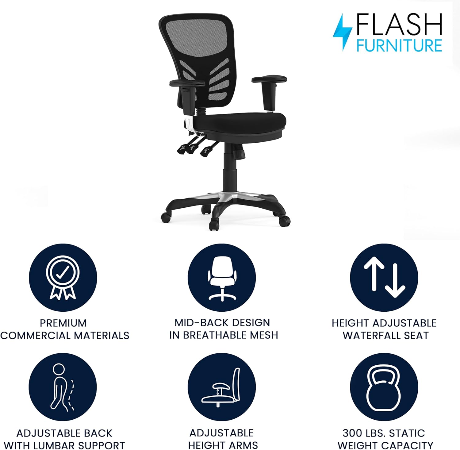 Flash Furniture Nicholas Mid-Back Swivel Office and Gaming Chair