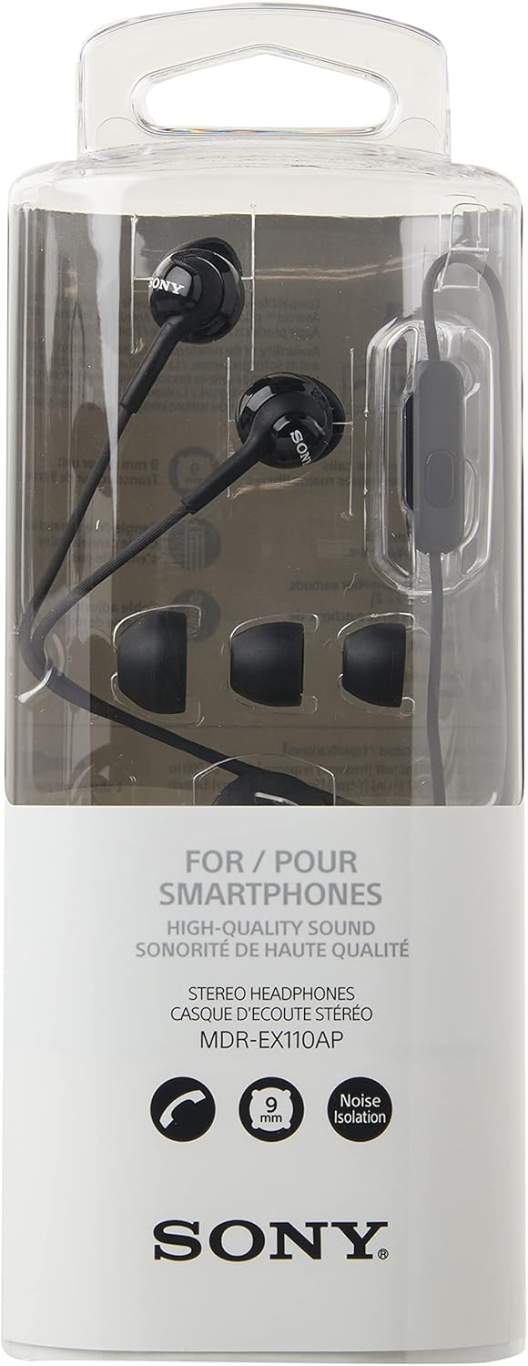 Sony EX Monitor In-Ear Headphones, Black, MDREX110AP/B