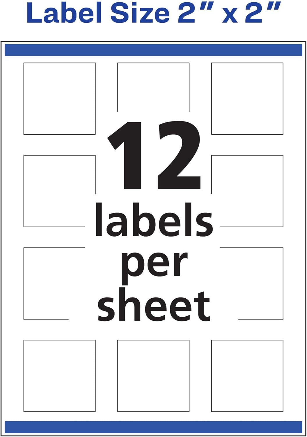 Avery Glossy Permanent Square Labels with Sure Feed, 2in x 2in, White
