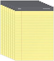 Office Depot Professional Legal Pad, 8 1/2in. x 11 3/4in., Legal Ruled, 50 Sheets Per Pad, Canary, Pack Of 8 Pads, 99527