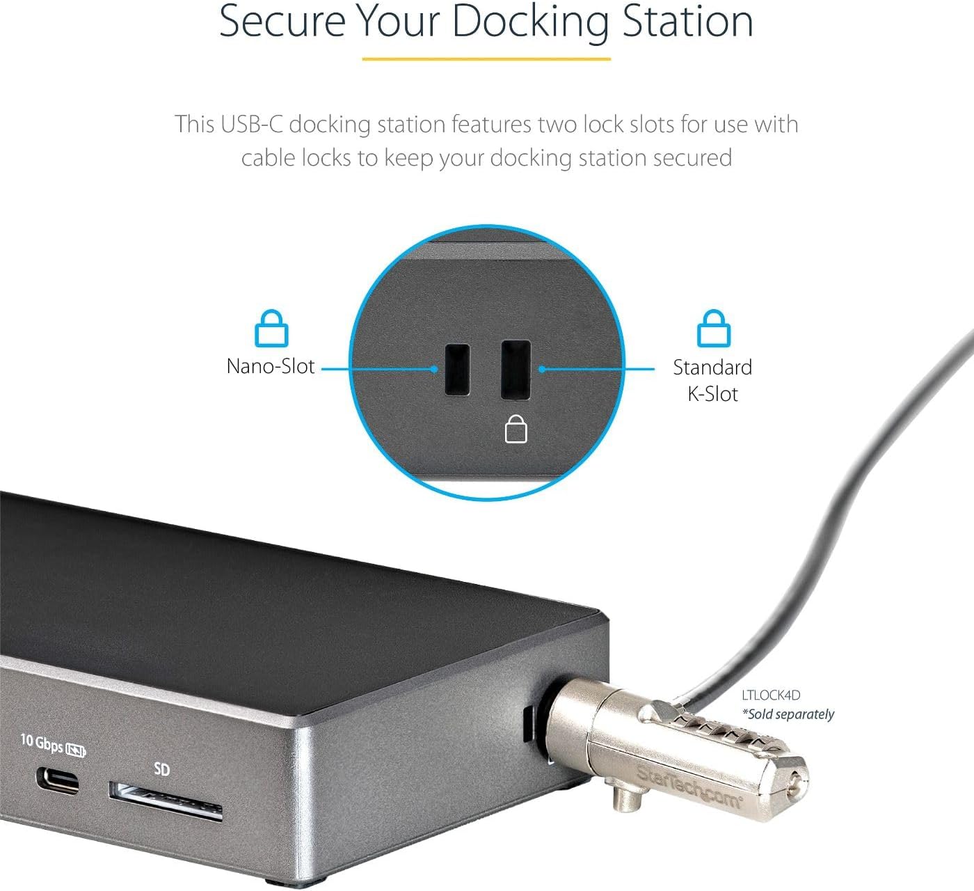 StarTech.com USB-C / USB-A Docking Station - Triple 4K 60Hz
