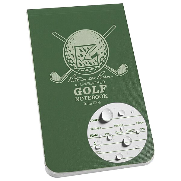Rite in the Rain All-Weather Golf Notebook, 3.5" x 6", Green Field Flex (No. 4)
