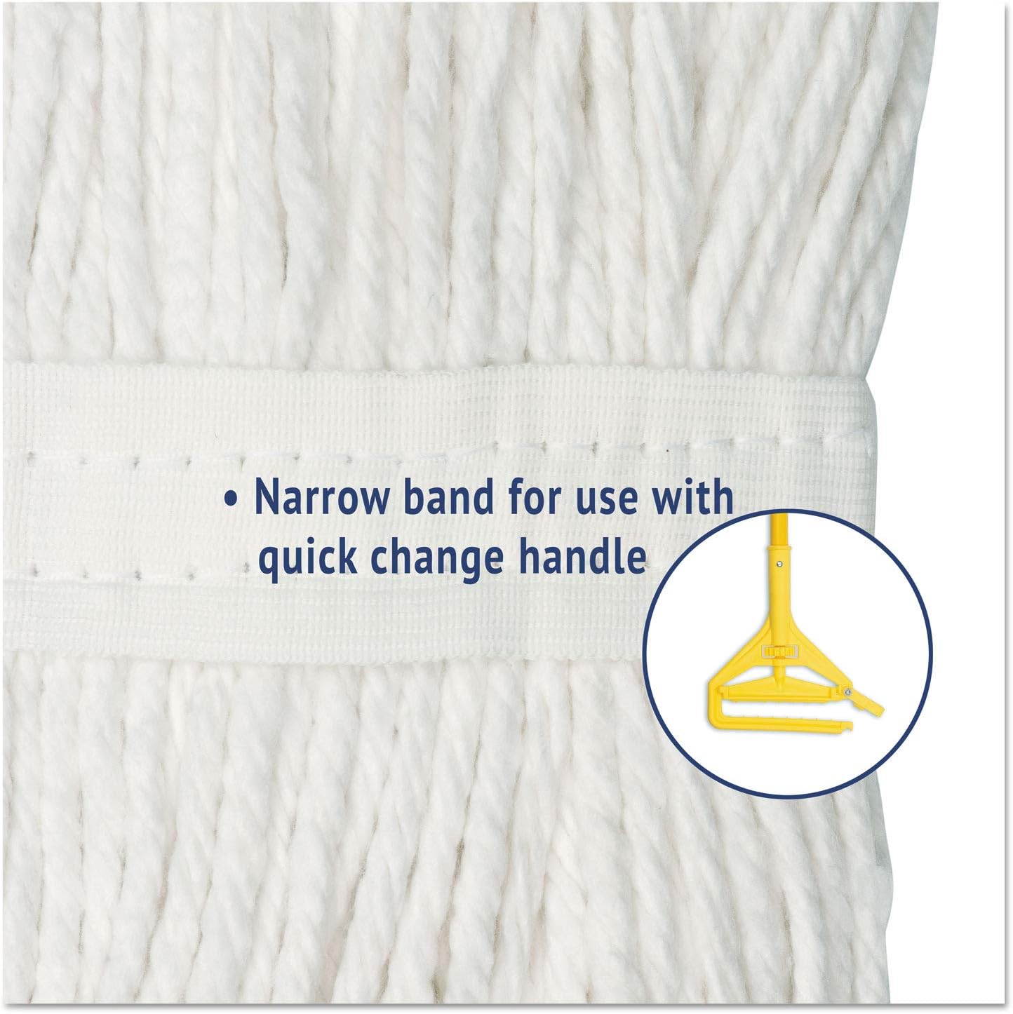 Boardwalk Cut-End Rayon Wet Mop Head, #24, White