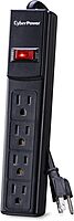 CyberPower CSB404 Essential Surge Protector, 450J/125V, 4 Outlets, 4ft Power Cord, Black Single