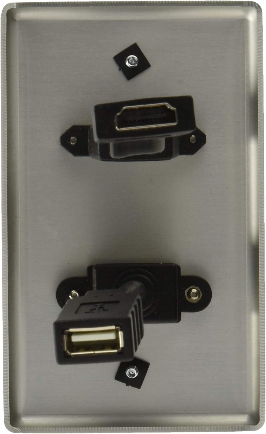 Legrand - C2G Single Gang Pass Through with HDMI and USB Wall Plate for in Wall Cable Management