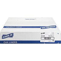 Genuine Joe GJO01535 Heavy Duty Low-Density Puncture Resistant Can Liner, 60 gallon Capacity, 56" Length x 39" Width x 1.50 mil Thickness, Black (Box of 50)