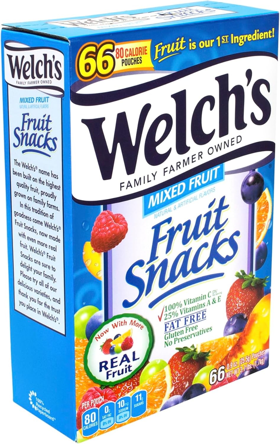 Welch's® Mixed Fruit Snacks, 0.9 oz., Box of 66 Pouches