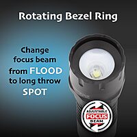 Nightstick NSP-420 Adjustable Beam Flashlight, 3 AAA, Black