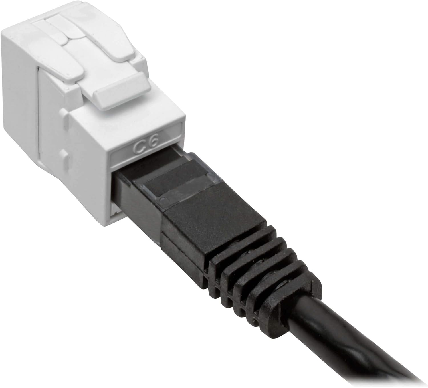 Tripp Lite RJ45 Keystone Jack, Cat6a/Cat6/Cat5e, RJ45 Connector, Shuttered, Dust Cap, No Tools Required, PoE/PoE+ Compliant