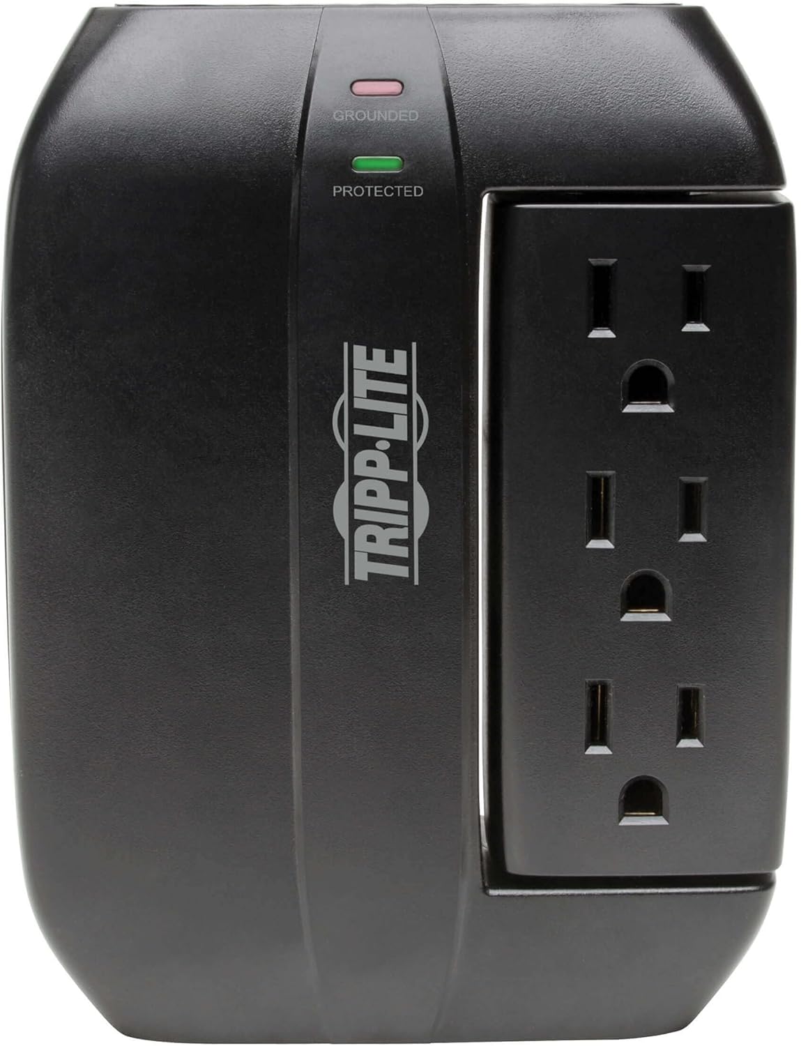 TRIPP LITE SWIVEL6 6-Outlet Surge Protector, 3 Rotatable Outlets, Direct Plug-In, Black