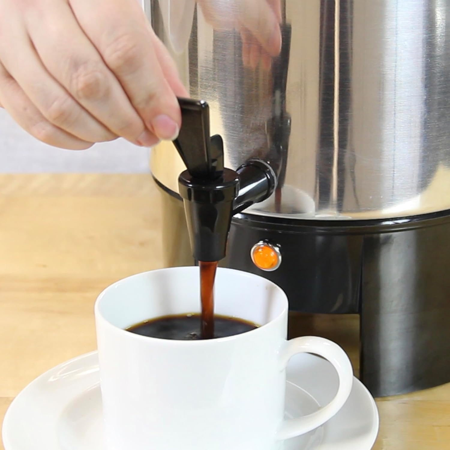 West Bend Coffee Urn Highly-Polished Aluminum Features Automatic Temperature Control with Cup Per Minute Brewing and Easy