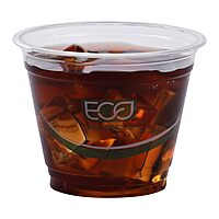 ECO PRODUCTS GreenStripe Clear Compostable 9oz PLA Plastic Cups, Case of 1000, Disposable Renewable Plant-Based Cold Cups