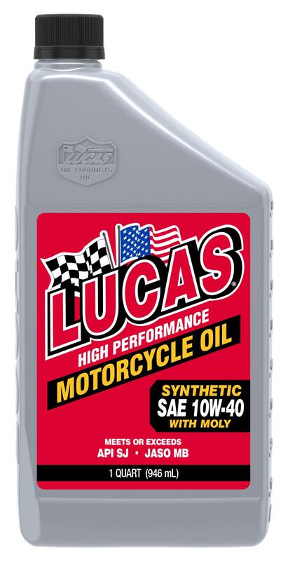 Lucas Oil High Performance 4T Motorcycle Oil with Moly 10W-40