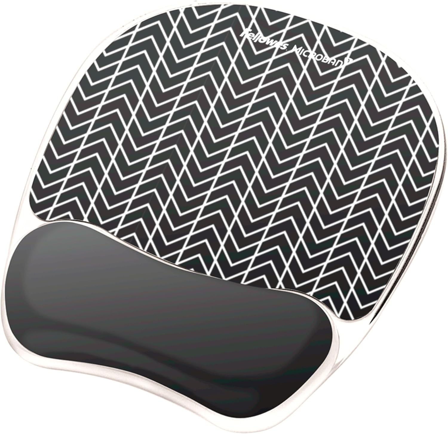 Fellowes Photo Gel Mouse Pad Wrist Rest with MICROBAN - Black Chevron (9549901)