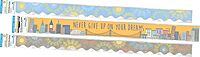 Barker Creek Double-Sided Border, Scalloped & Straight Edge, City Views, Trim out Bulletin Boards and Create Colorful Displays with 113' of Designer Double-Sided Border, Set of 3 (4039)
