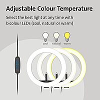 Kensington L1000 Bicolor Ring Light with Webcam Mount for Video Conferencing (K87653WW)