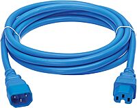 Tripp Lite C14 to C15 Power Cord Heavy-Duty Extension Cable, 10 Feet / 3.1 Meters, Blue, 15A, 250V, 14 AWG, UL-Listed Cable