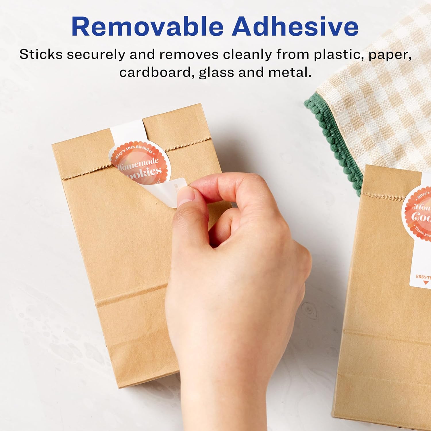 Avery Matte White Removable Wraparound Band Labels, Sure Feed Technology, 2-3/8" x 8", Cigar Band Labels