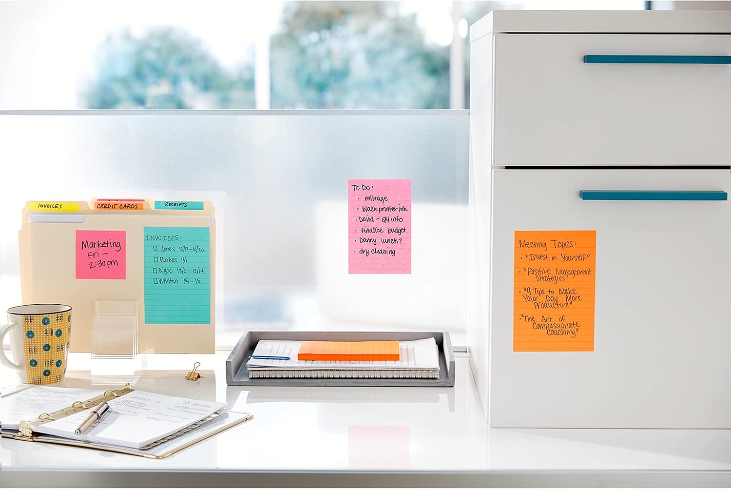 Post-it Super Sticky Lined Notes, 5 Sticky Note Pads, 4 x 6 in., School Supplies, Office Products