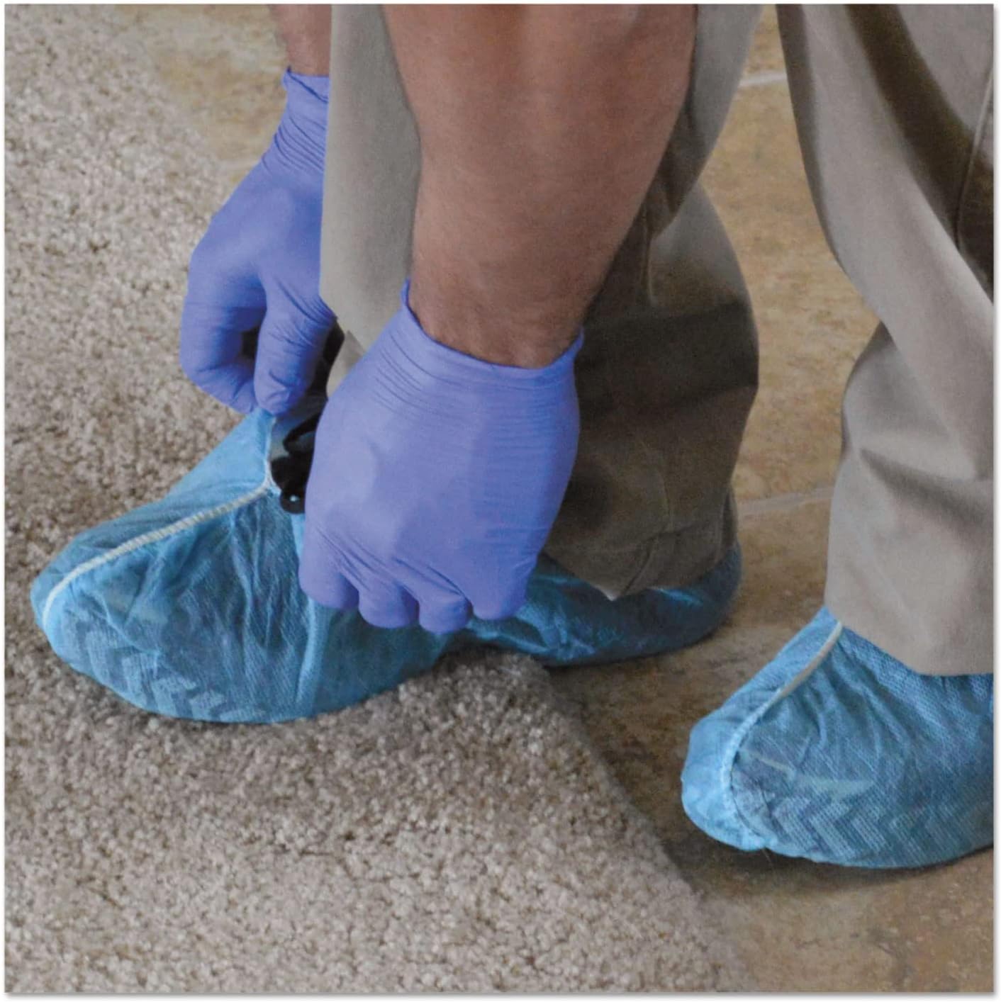 A10 Light Duty Shoe Covers, Polypropylene, One Size Fits All, Blue, 300/Carton