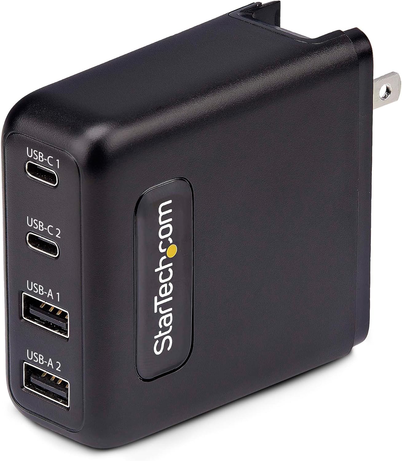 StarTech.com 100W USB-C Wall Charger, 2X USB-C/2x USB-A, USB PD 3.0, Fast Charging Portable GaN Charger