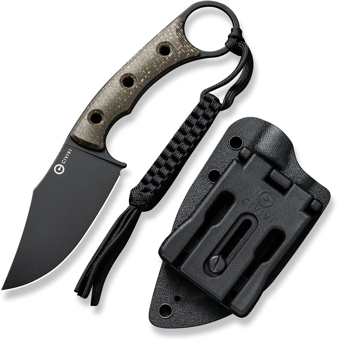 CIVIVI Midwatch Fixed Blade Knife, 3.39" Bohler N690 with Kydex Sheath
