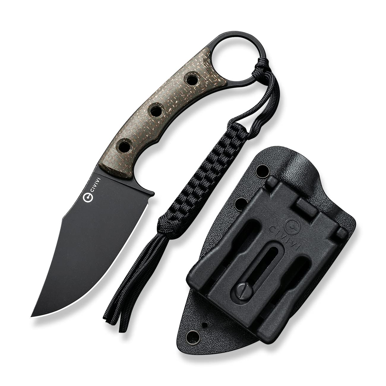 CIVIVI Midwatch Fixed Blade Knife, 3.39" Bohler N690 with Kydex Sheath