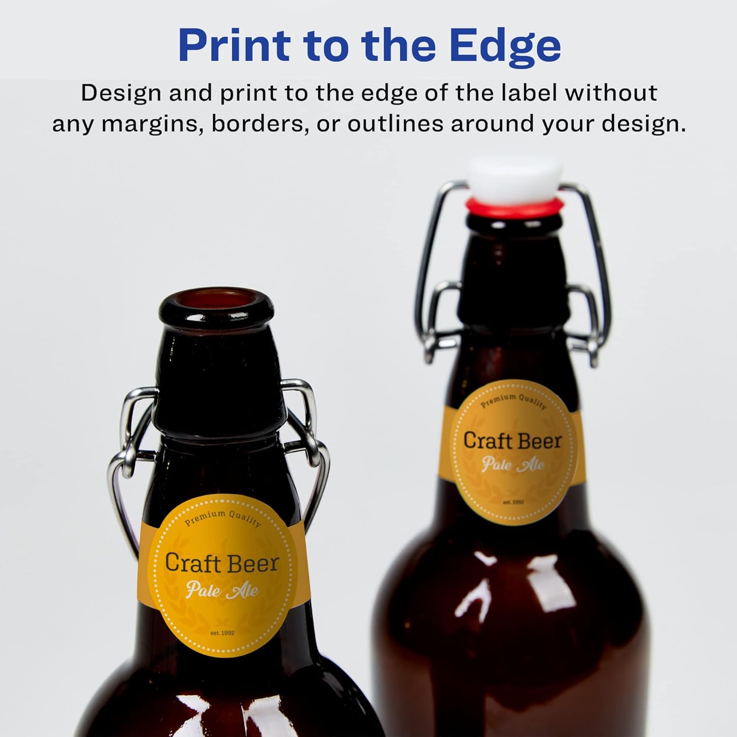 Avery Matte White Wraparound Band Labels, Sure Feed Technology, 1.5" x 3.5", Print-to-The-Edge, Permanent Adhesive