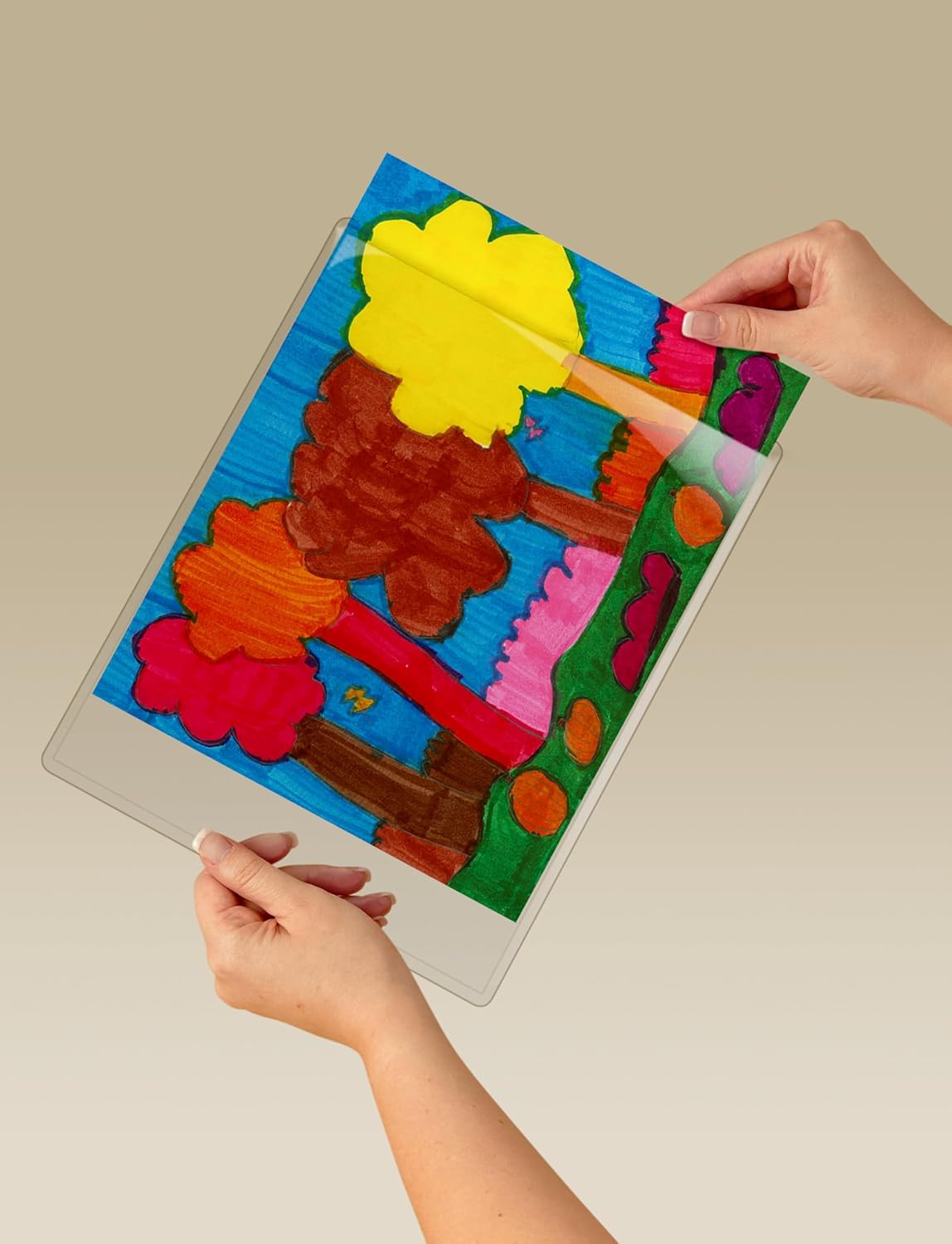 Display Pocket, Removable Interlocking Fasteners, Plastic, 8-1/2 x 11, Clear, Sold as 1 Each, 6PACK , Total 6 Each
