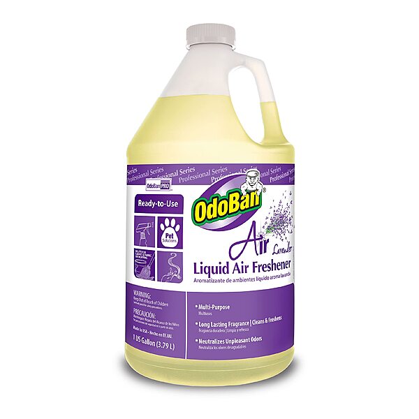 OdoBan Professional Series Ready-to-Use Air Lavender Liquid Air Freshener, Made in the USA, Lavender Scent, 1 Gallon Lavender Air Freshener 128 Fl Oz (Pack of 1)