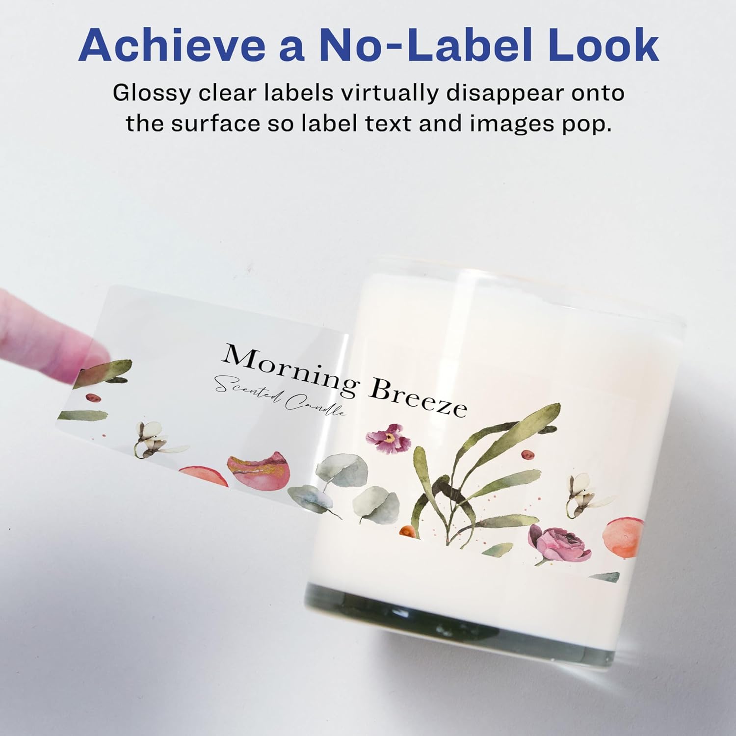 Avery Glossy Clear Rectangle Labels, Sure Feed Technology, 3" x 7", Print-to-The-Edge, Laser/Inkjet Printable