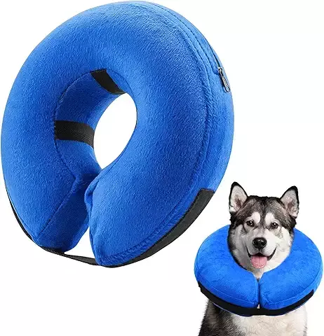 SCHIB Collar de Recuperación para Perro, Collar Inflable De Recuperación para Gato Y Perro, Collares De Isabelino Ajustables Después De La Cirugía Evitar Mordida Y Arañazo
