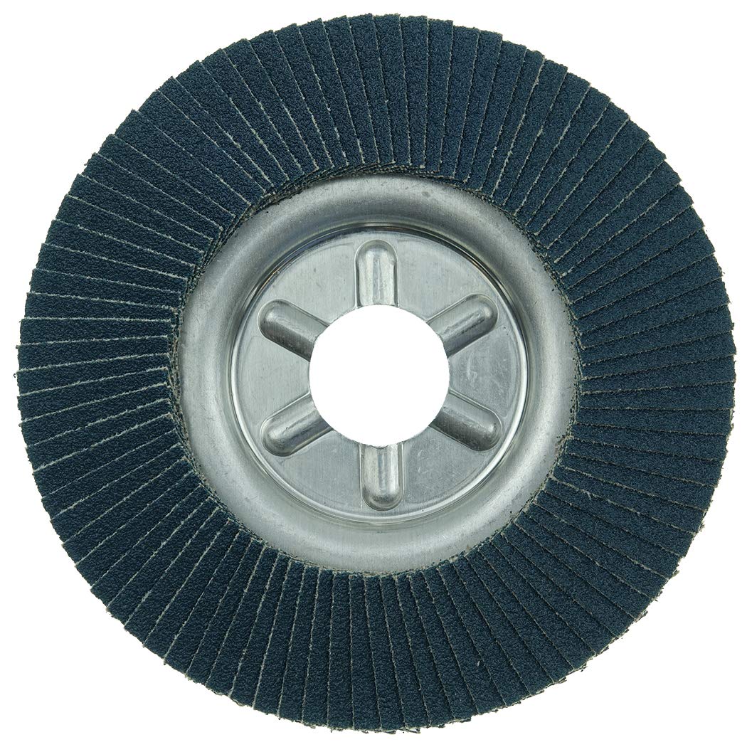 Weiler 31309 Vortec Pro 7/8" Arbor, 4-1/2" Diameter, 60 Grit, Zirconium, Aluminum Backing, Angled Abrasive Flap Disc